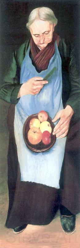 Kosztka, Tivadar Csontvry Old Woman Peeliing Apple Spain oil painting art